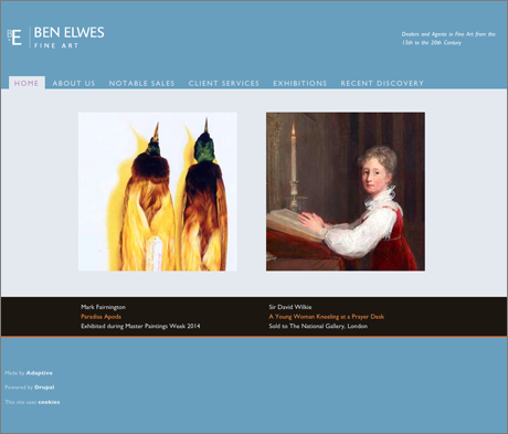 Ben Elwes website home page