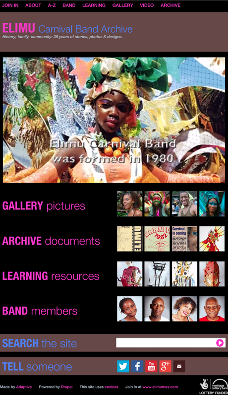 Elimu Carnival Band Archive website home page